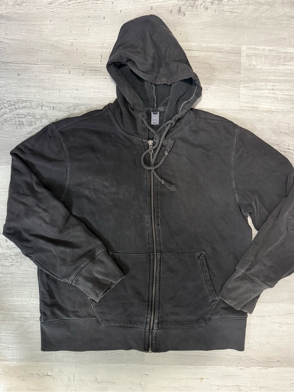 Y2K Vintage 2000’s GAP Men's Black Zip-Up Hoodie Sweatshirt